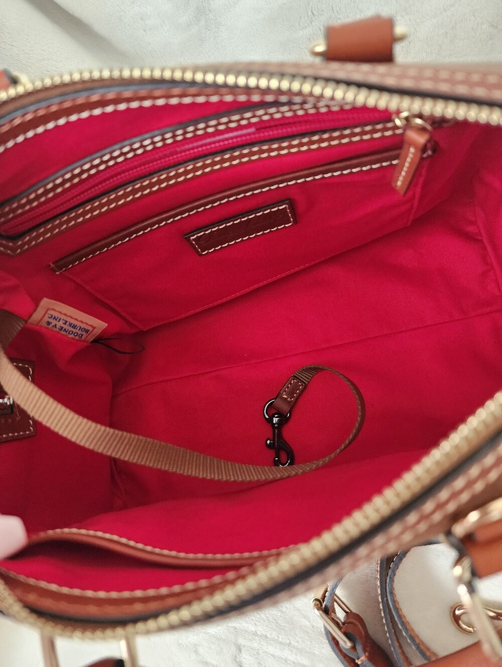 Dooney & Bourke Caramel Pebble Grain Satchel - Picture 6 of 7